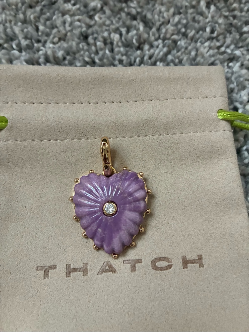 Thatch Malene Heart Purple Mica Pendant Clip